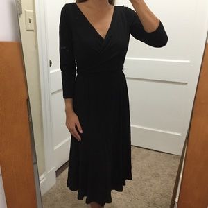 NWT Ralph Lauren Black V-Neck Wrap Dress Sz 6